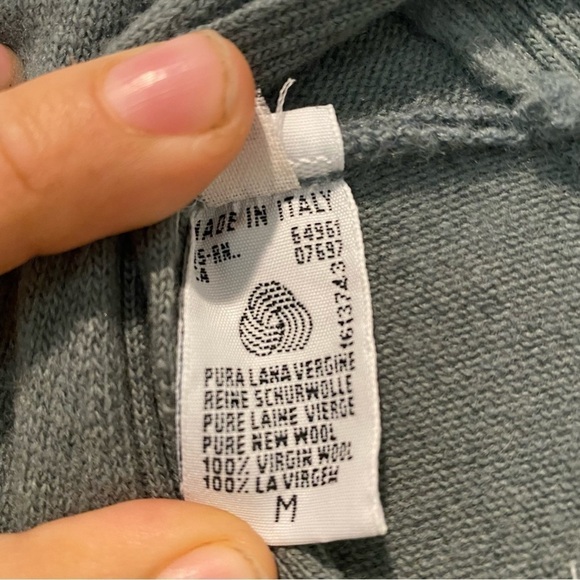 Sisley 100% virgin wool sweater sage womens Medium - Picture 4 of 6